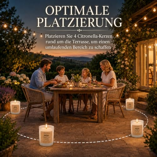Yinuo Mirror Citronella Scented Candles, 12 x 70 g Citronella Candle Outdoor, Natural Soy Wax and Oils, Summer Fragrance Citronella Candle for Outdoor Use / Garden / Camping / Picnic