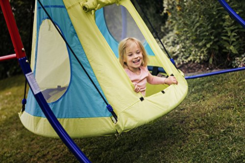 HUDORA Zeltbezug Cosy Castle - Zeltüberzug für HUDORA Nestschaukel 90 & 110/120 in blau/Lemon - Polyester-Schaukelzelt für Innen- & Außenbereiche - Schaukelüberdachung für Kinder & Erwachsene – Bild 3