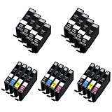 HI-VISION® 20 PK Compatible Canon PGI-250XL PGI 250 CLI-251XL CLI 251 High Yield Ink Cartridge Replacement 8xLg Black,3x(Black,Cyan,Yellow,Magenta) for PIXMA MG6320,MG5420,iP7220,MX922,MX722 Printer