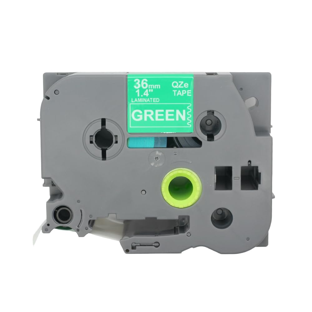 BROVACS 1 Pack White on Green Laminated Label Tape Compatible for Brother P-Touch Label Printer TZ 765 TZe 765 36mm 1 1/2" OPA4765