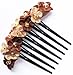 Side Comb Hair accessories French twist hair comb Decorate Daisy Flowers made ​​from fabric handcraft. (Brown Two Tone)