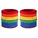 Suddora Striped Wristbands, Wrist Sweatbands for Men & Women, Moisture-Wicking Thick Cotton Bands for Working Out, Gymnastics, Basketball, Tennis, Football, 4-inch Rainbow Bands for Costume, Pair
