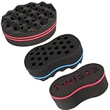 Beauty7 3 Pcs Magic Barber Sponge Hair Brush for Twists, Afros, Coils & Dreadlocks