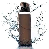 UPmall Collapsible Water Bottle - Medical Grade Silicone Leak Proof Foldable Sports Bottle 750ml (26 oz)