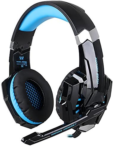 G9000 Stereo Gaming Headset for PS4 PC Computer, Smartphones with Mic and LED Lights+Y Splitter Cable