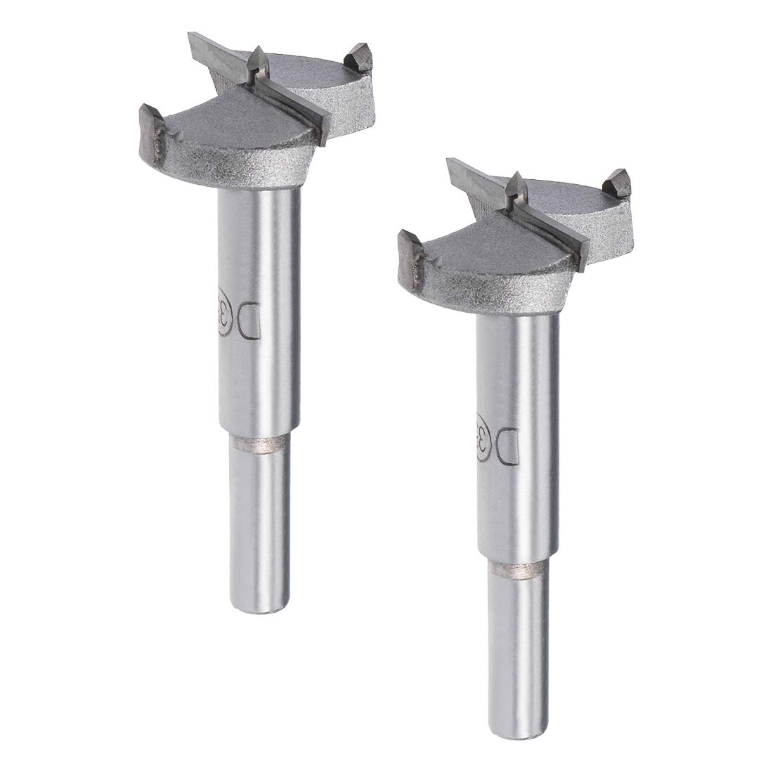 Sourcingmap Forstner Drill Bits 35mm, Tungsten Carbide Wood Hole Saw Auger Opener, Woodworking Hinge Hole Drilling Boring Bit Cutter, 2pcs (Gray)