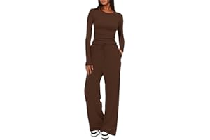 Darong Women's 2 Piece Sets 2025 Fall Outfits Long Sleeve Wide Leg Tracksuits Casual Lounge Set Matching Sets