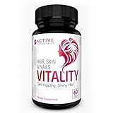 Vitality All Natural Hair Growth Formula Supplement - For All Hair Types - Made With Biotin & More! - 60 ct. Veggie Capsules