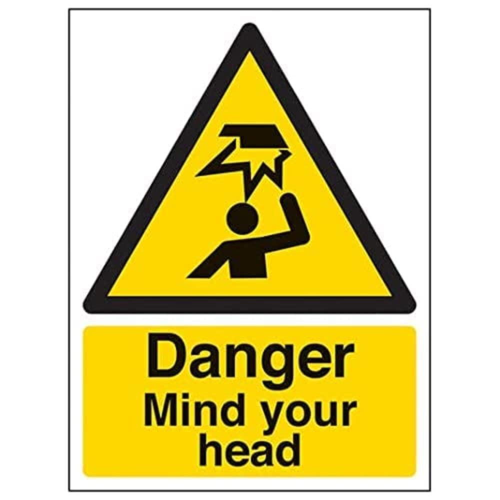 V Safety Eco Friendly Warning General - Danger Mind Your Head - 200 X 300mm