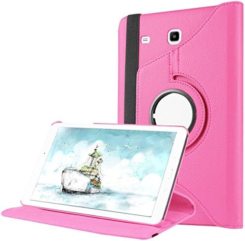 Samsung Tablet Galaxy Tab 3 10.1 inch P5200, P5210 Case, GADGETFARMER Magnetic Design 360 Rotation Holders Flip Stand Folio Leather Case Cover (Pink)