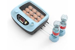 SHOPONTO Automatic 12 Egg Incubator with Digital Display, Blue, 80W, 34x31.5x17 cm, PP Material, with Egg Test Function and W
