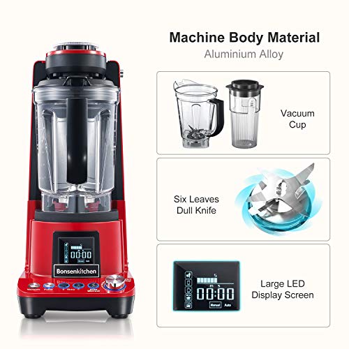 Bonsenkitchen High Speed Vacuum Blender, Multifunctional Food Processor