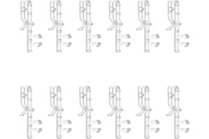 Ochine 12 Pcs Hidden Channel Valance Clips, 2 Inch Clear Plastic Blinds Clips for Valance with a Groove, Replacement Clips fo