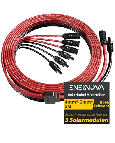 ENERNOVA Solar Y-Verteiler Kabel 4/6mm² mit Selbstverriegelnden Steckern für Solarmodule