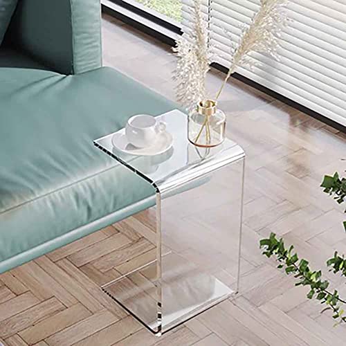 BINERM Acrylic transparent side table, sofa small coffee table side table multifunctional creative seating area table suitable for hotels, bookstores, western restaurants,Clear,30 * 30 * 60cm