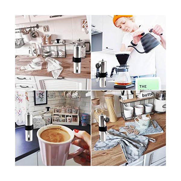 Manuelle Kaffeemühle von Magbea, Hand-Kaffeebohnenmühle aus Keramik, mit verstellbarer Einstellung, tragbare Handkurbel… – Bild 8