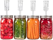 Fermentation Kit for Wide Mouth Jars - 4 Airlocks, 4 Silicone Grommets, 4 Stainless Steel Wide mouth Mason Jar