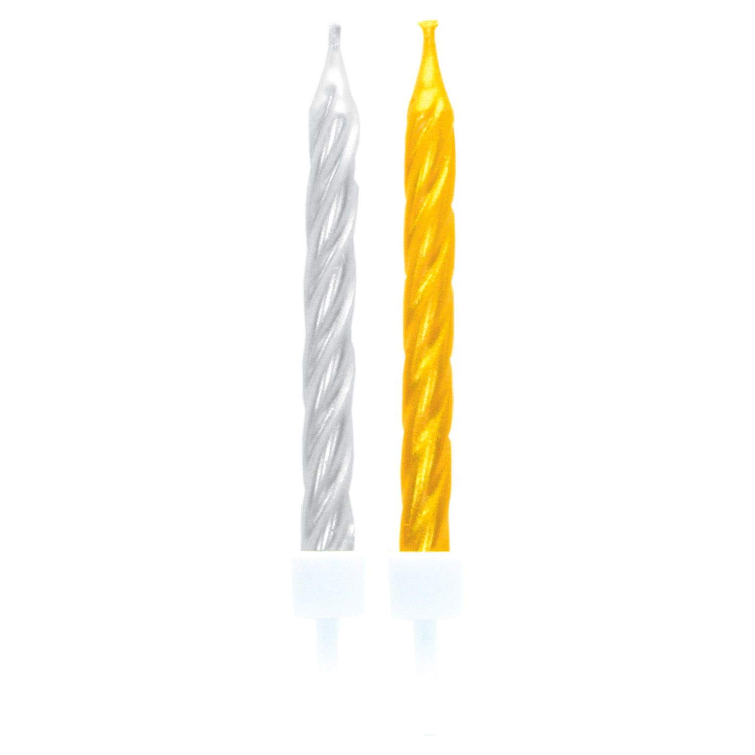 Amscan 551760 10 Birthday Candles Gold/Silver