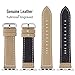 7 Colors Compatible Apple Watch Band, Fullmosa Calf Leather Compatible iWatch Strap Replacement Strap with Stainless Steel Clasp Compatible Apple Watch Series 1,Series 2,Series 3, Khaki 42mm