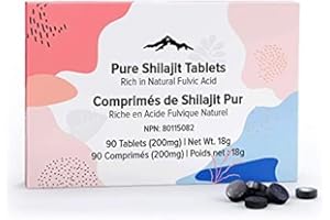 Pure Shilajit Tablets 90ct. (200mg Each) - Plant Derived Fulvic Minerals for Metabolism and Immune System Support