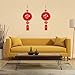 Boao 4 Pieces Chinese New Year Decorations Hanging 2021 Fu Chinese Festival Wall Ornament with Chinese Knot Pendant Year of The Ox Good Luck Ornaments for Home Office Restaurant Decor