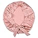 Easilk Silk Sleep Caps for Women Girls, 100% Natural Night Cap Adjustable Bonnet Head Cover for Hair Beauty,Rosy Pink,L