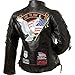Ladies' Rock Design Genuine Buffalo Leather Motorcycle Jacket