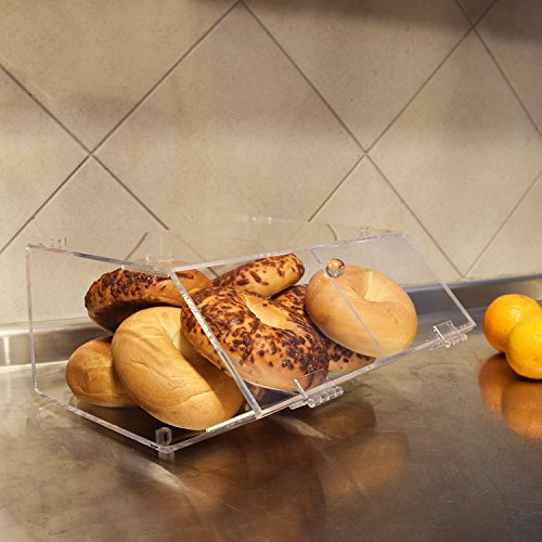 Ikee Design Acrylic Display Case Storage w/ A Hinged, Slanted Door & A Divider, 2 Compartments
