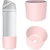 2PCS Silicone Boot for Owala Water Bottle 32oz, Anti-Slip Protective Sleeve for Owala FreeSip/Twist/Flip Stainless Steel Water Bottles (Pink)