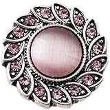 Pink Leaf Pattern Snap Charm