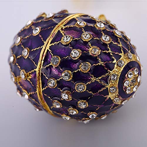 MQW Easter Egg Jewelry Box Diamond Creative Home Decoration Living Room Office Painted Enamel Metal Craft Gift 4 7CM Delicate and Beautiful