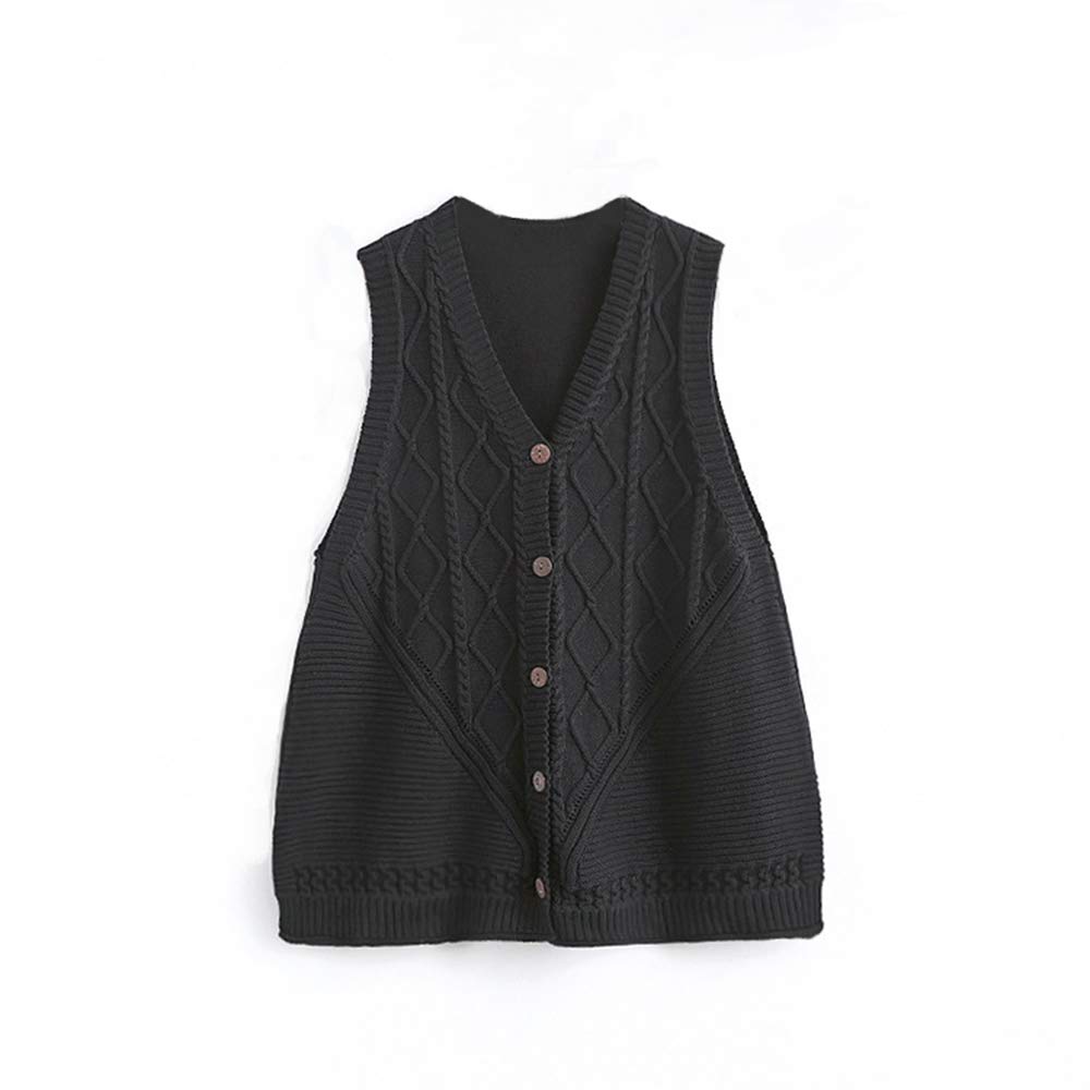 FTCayanz Women's Casual V Neck Sweater Vest Sleeveless Button Down Soft