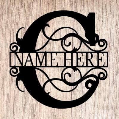Amazon Com Ajd Designs Personalized Last Name C Door Hanger 20