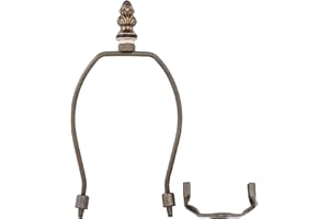 Tiffany Lampshade Holder Support with Finial Cap, 6 Inch Harp Bracket for Stained Glass Lamp Shade Finished Antique