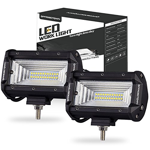 LED light Pods, Offroad Town 2 pcs 144w LED Light Bar OSRAM Flood Beam Fog Lights Waterproof Driving Light for Off road, Heavy Duty, UTV, Truck, ATV, SUV, Jeep, 3 Years Warranty