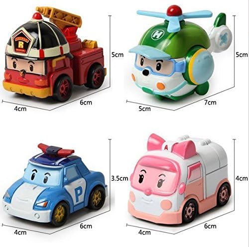 4pcs/lot kids toys robot Transform festival gifts deformation helicopter fire truck police action figure doll boys gifts toy