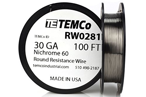 Click Here to See More Images TEMCo Nichrome 60 series wire 30 Gauge 100 Ft Resistance AWG ga
