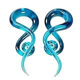 2pcs Glass Spiral Ear Plugs Expander Tunnels Ear Piercing Jewelry 00g(10mm)