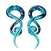Oyaface 2 PC Glass Ear Tapers Plugs 4G-14mm Teardrop Spiral Gauges Piercing Jewerlry Set