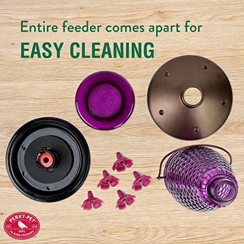 PerkyPet 91021SR Purple Diamond Wine Top Fill Glass Hummingbird