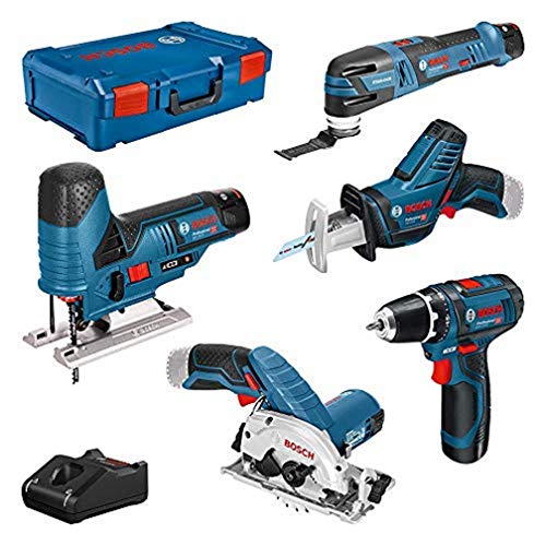 Bosch Professional 12V System Akku Bohrschrauber GSR 12V-15+Stichsäge GST12V-70+Kreissäge GKS 12V-26+Säbelsäge GSA 12V…
