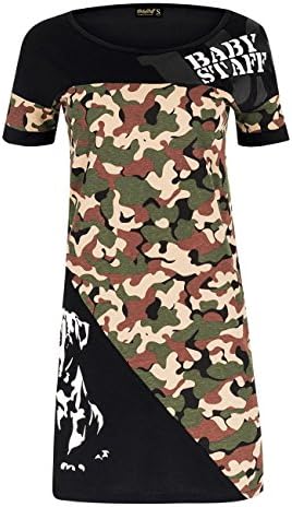 Babystaff Women's T-Shirt Juva Longshirt, Size:M, Color Black/Camouflage