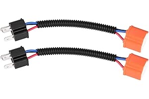 Acouto 2Pcs H4/9003/HB2 Heat Resistant Ceramic Connector Plug Socket Extension Wiring Harness Adapter