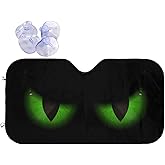 Green Evil Eyes Windshield Sunshade for Car SUV Truck Foldable Uv Ray Reflector Front Window Sun Shade Visor Shield Cover