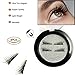 Dual Magnetic False Eyelashes,Magnetic False Eyelashes,Ultra Thin 3D Fiber Reusable Best Fake Lashes Extension for Natural,1 Pair of 4 PCS 0.2mm Ultra Thin Fake Mink Eyelashes
