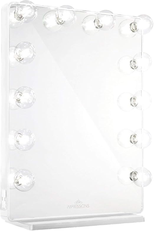 Impressions Vanityauthorized Dealer Hollywood Glow Xl 2 0 Vanity Mirror Upgraded Led Frosted Bulbs 12 Bulbs White Amazon Ca Home Kitchen