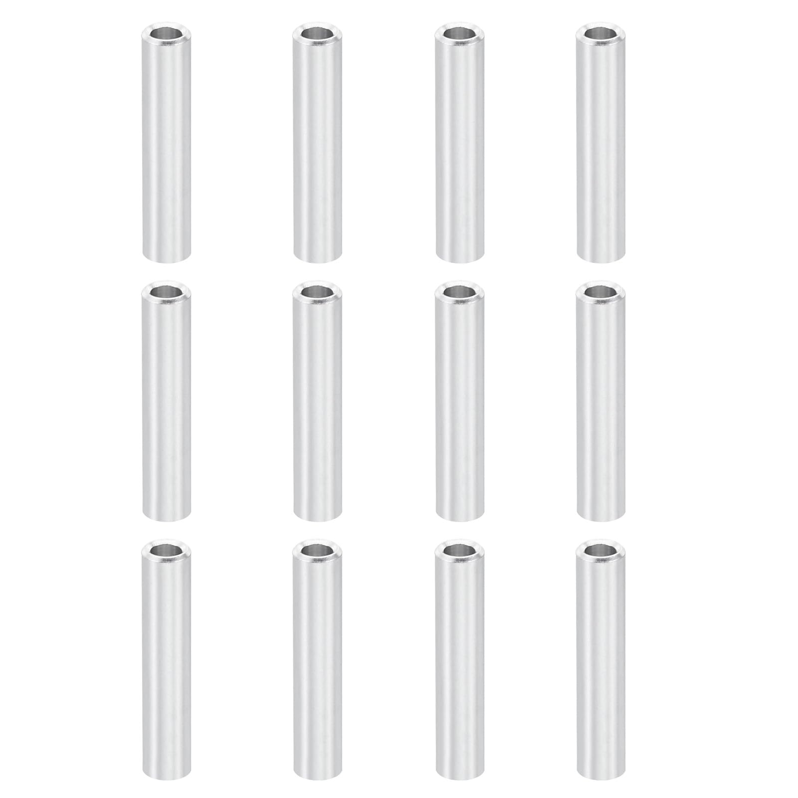 PATIKIL M3 Aluminum Spacers, 10 Pcs Metal Spacer Aluminum 3.1mm ID x 5mm OD x 35mm L Aluminum Spacer Screw Standoff Round for M3 Screw Bolts