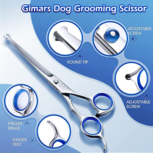 Gimars Professional 5 in 1 Grooming Scissors for Dogs 4CR with Safety