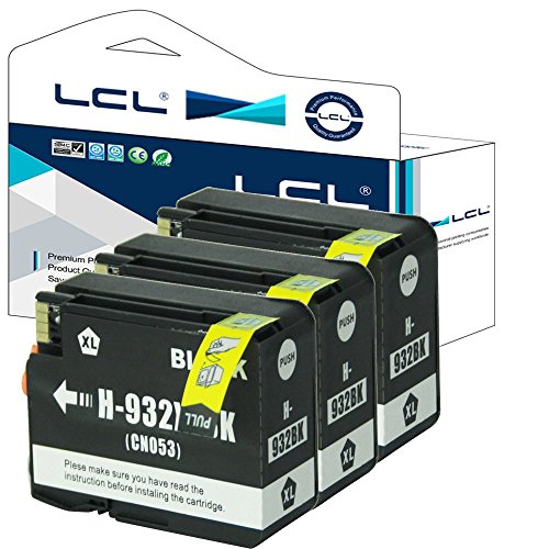 Lcl compatible for hp 932xl (3-pack black) ink cartridg…