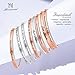 Annamate Inspirational Quote Bar Bracelet Engraved Message Bracelets, Cuff Bracelets, Women Jewelry (Live The Life Your Love - Silver)